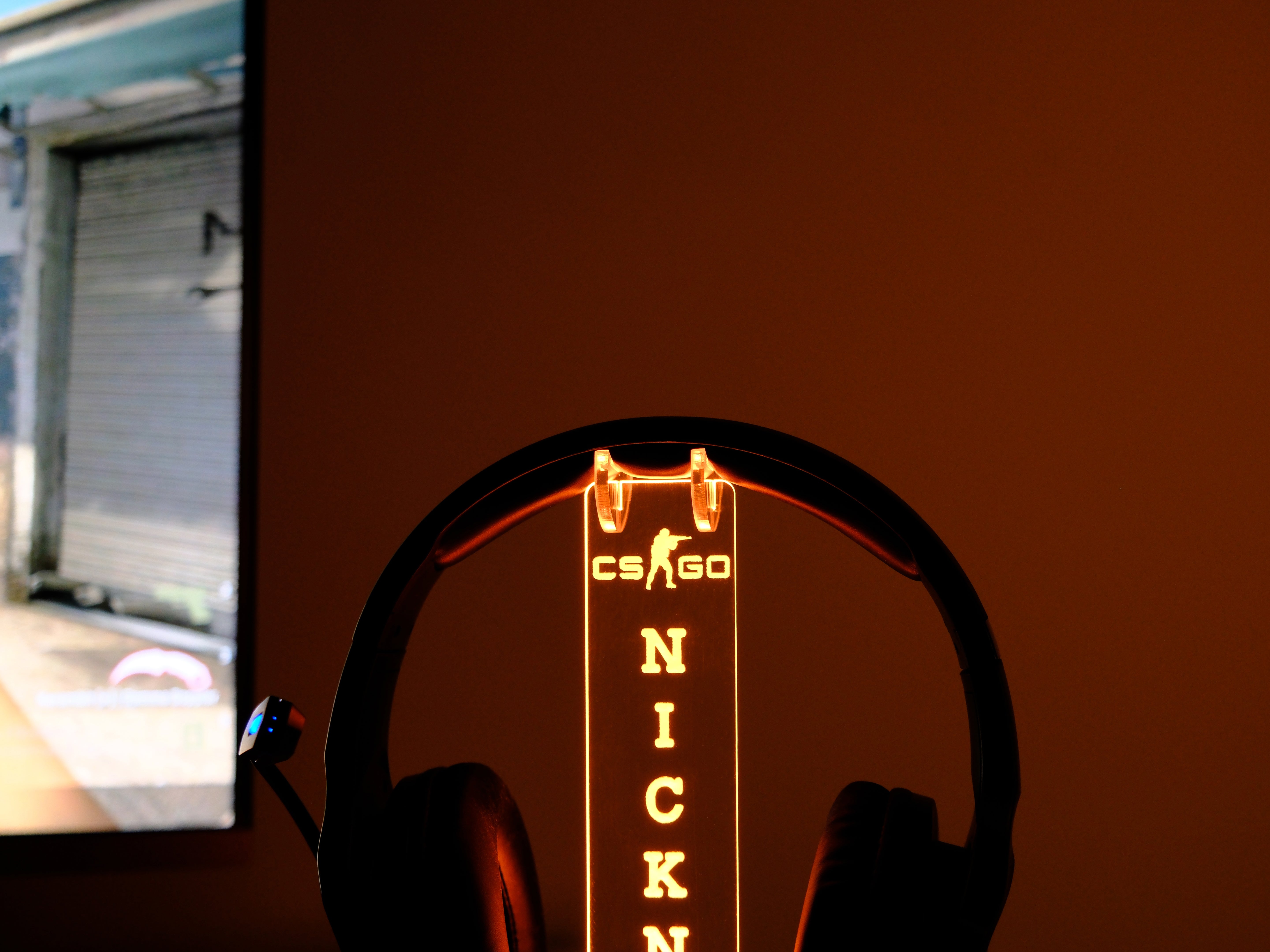CS:GO Headphone Stand – Personalized RGB Gaming Headset Holder with Custom