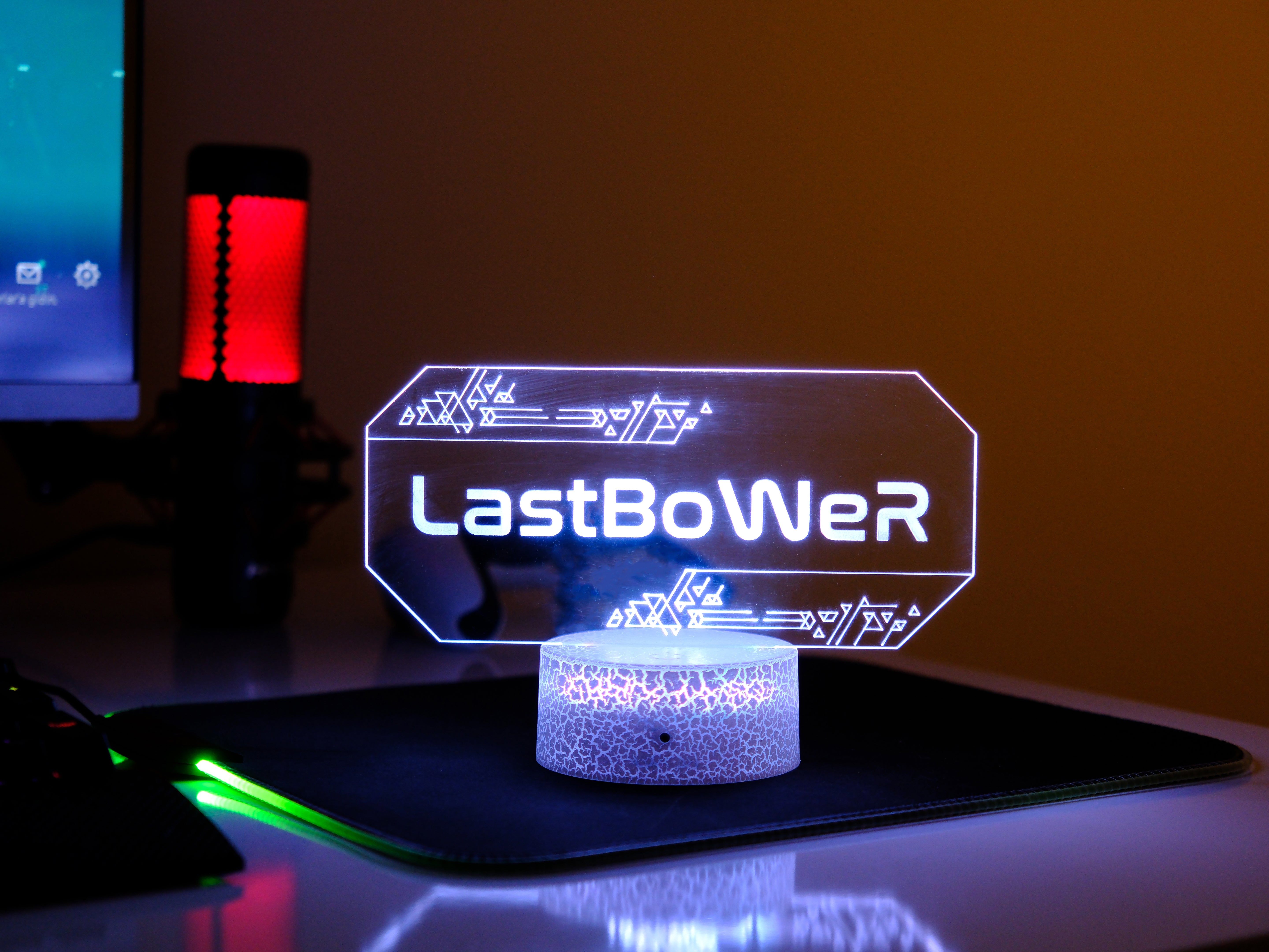 Nickname Desk Lamp – Personalized RGB LED Name Light for Desk & Gaming Setup