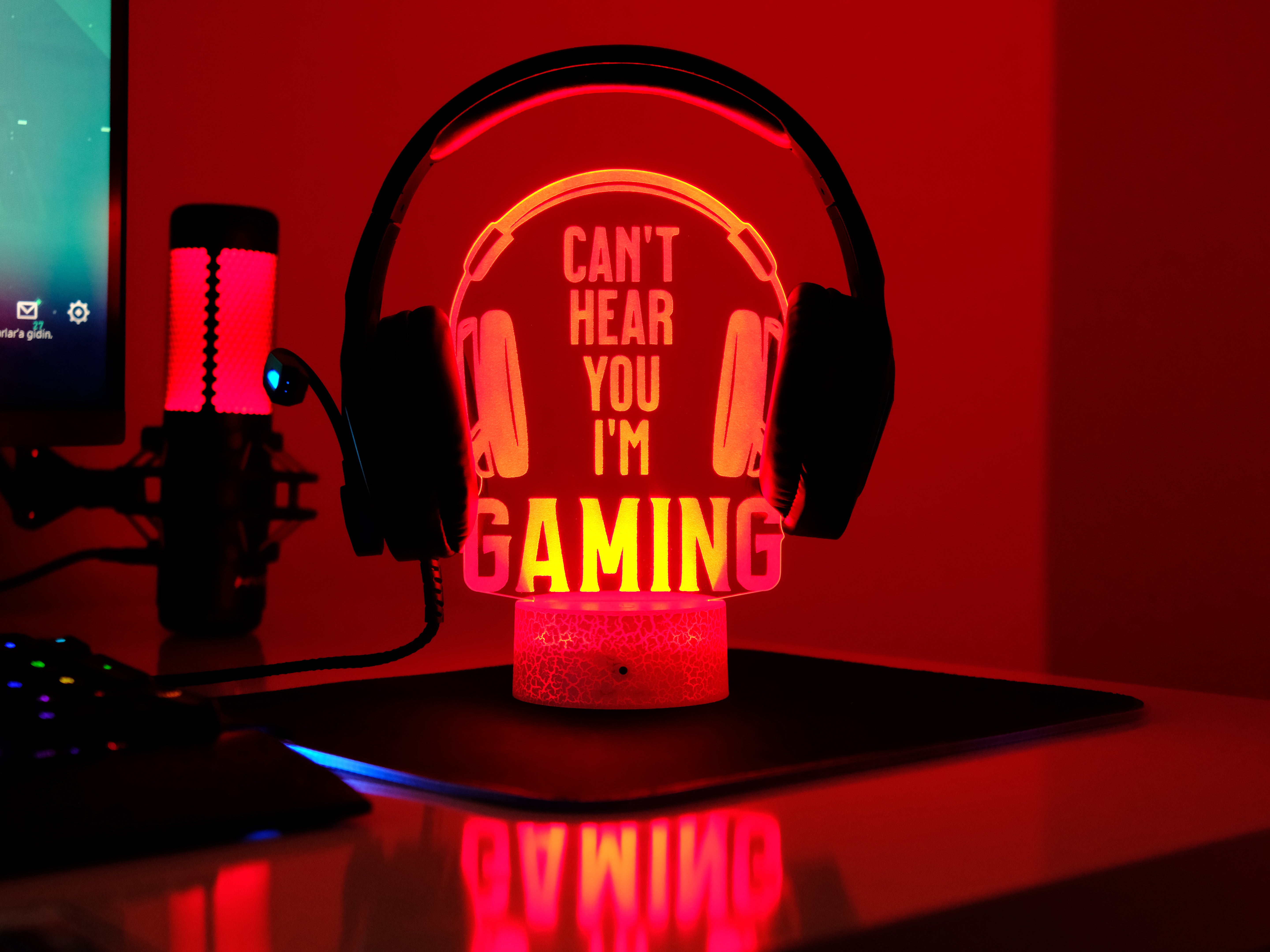 Gaming Quote RGB Headphone Stand
