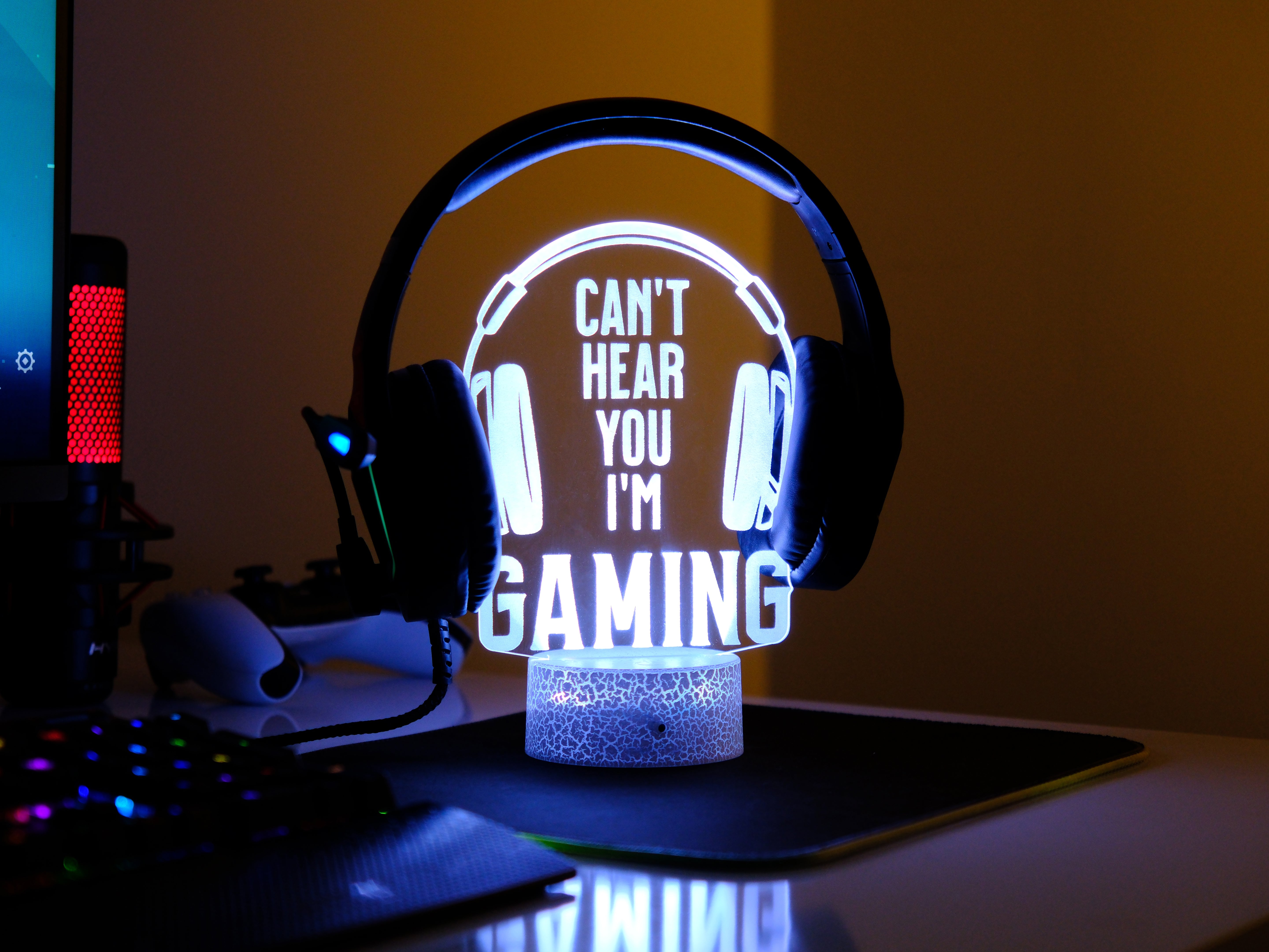 Gaming Quote RGB Headphone Stand
