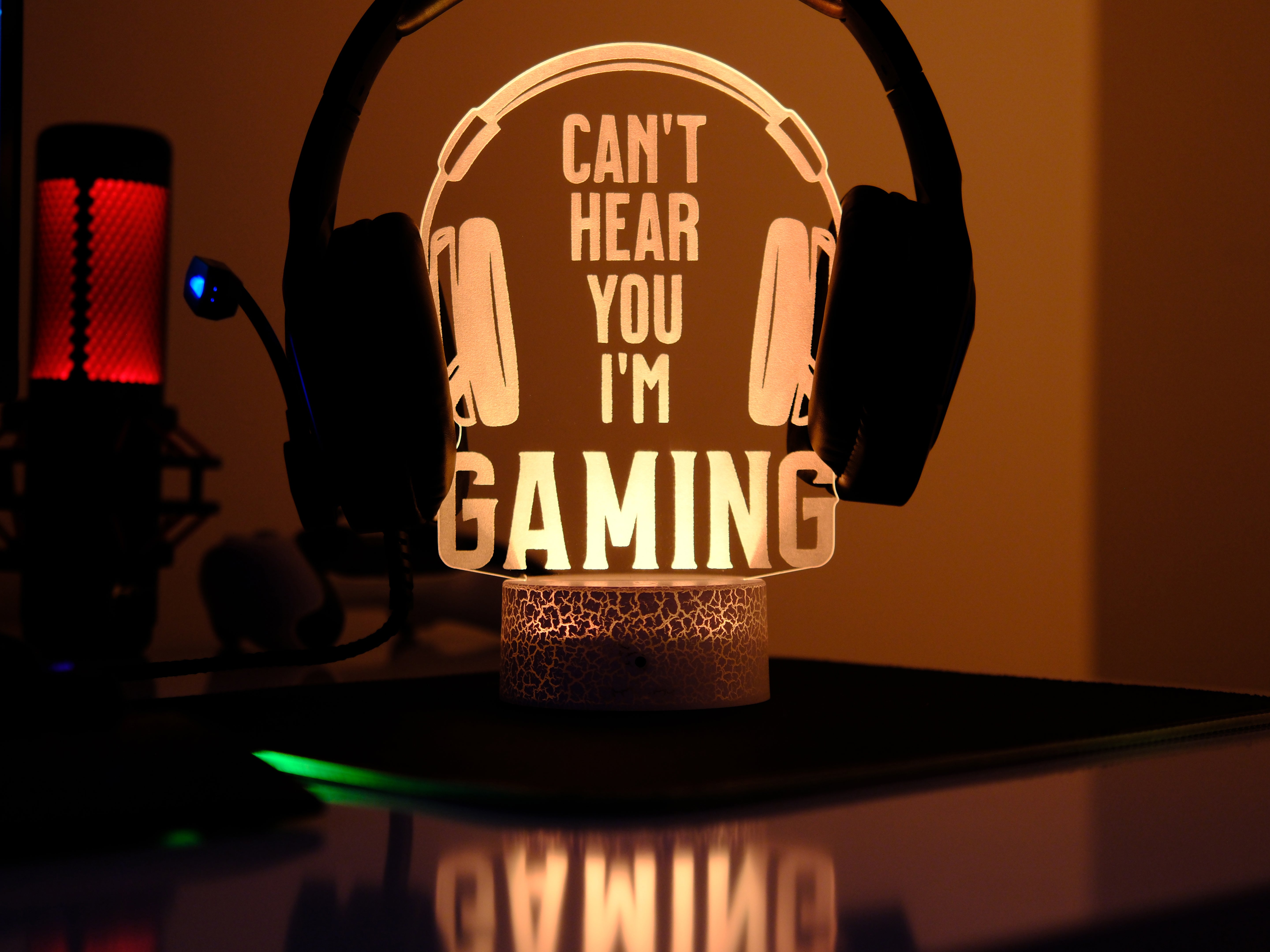 Gaming Quote RGB Headphone Stand