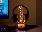 Valorant Gamer Tag Headphone Stand – Personalized RGB Gaming Headset Holder