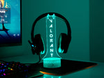 Valorant Gamer Tag Headphone Stand – Personalized RGB Gaming Headset Holder